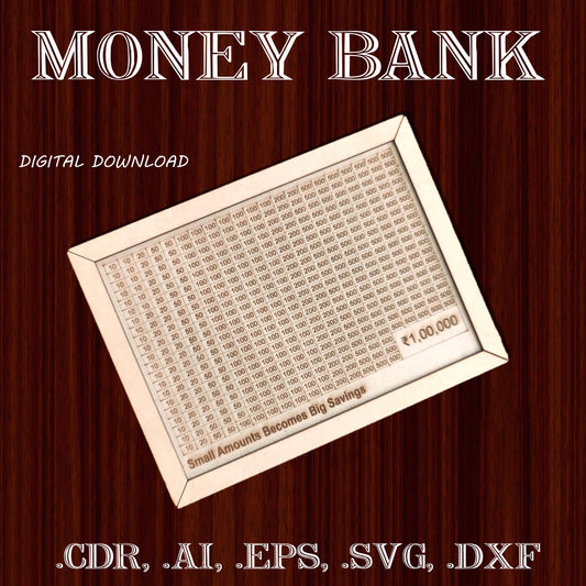 Money Saving  Bank Digital File - DXF, CDR, EPS, SVG, AI
