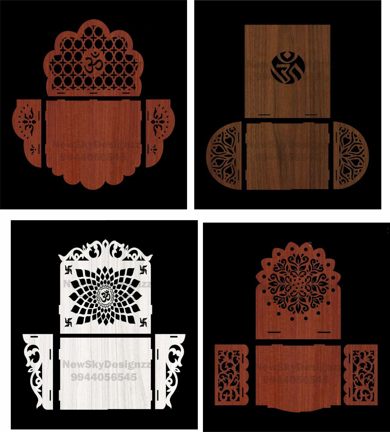 Laser cutting Pooja temple combo pk of 16+ designs