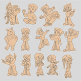 Pre- Marked MDF Base Kids Design - 40+ Designs ( Ready to cut files for laser machine)