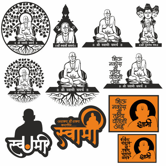10+ Shree Swami Samarth Laser Cutting Designs – LED Wall Frame & Stand Bundle | CDR & DXF