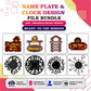NAME PLATE & CLOCK DESIGN BUNDLE - READY TO CUT FILES