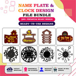 NAME PLATE & CLOCK DESIGN BUNDLE - READY TO CUT FILES