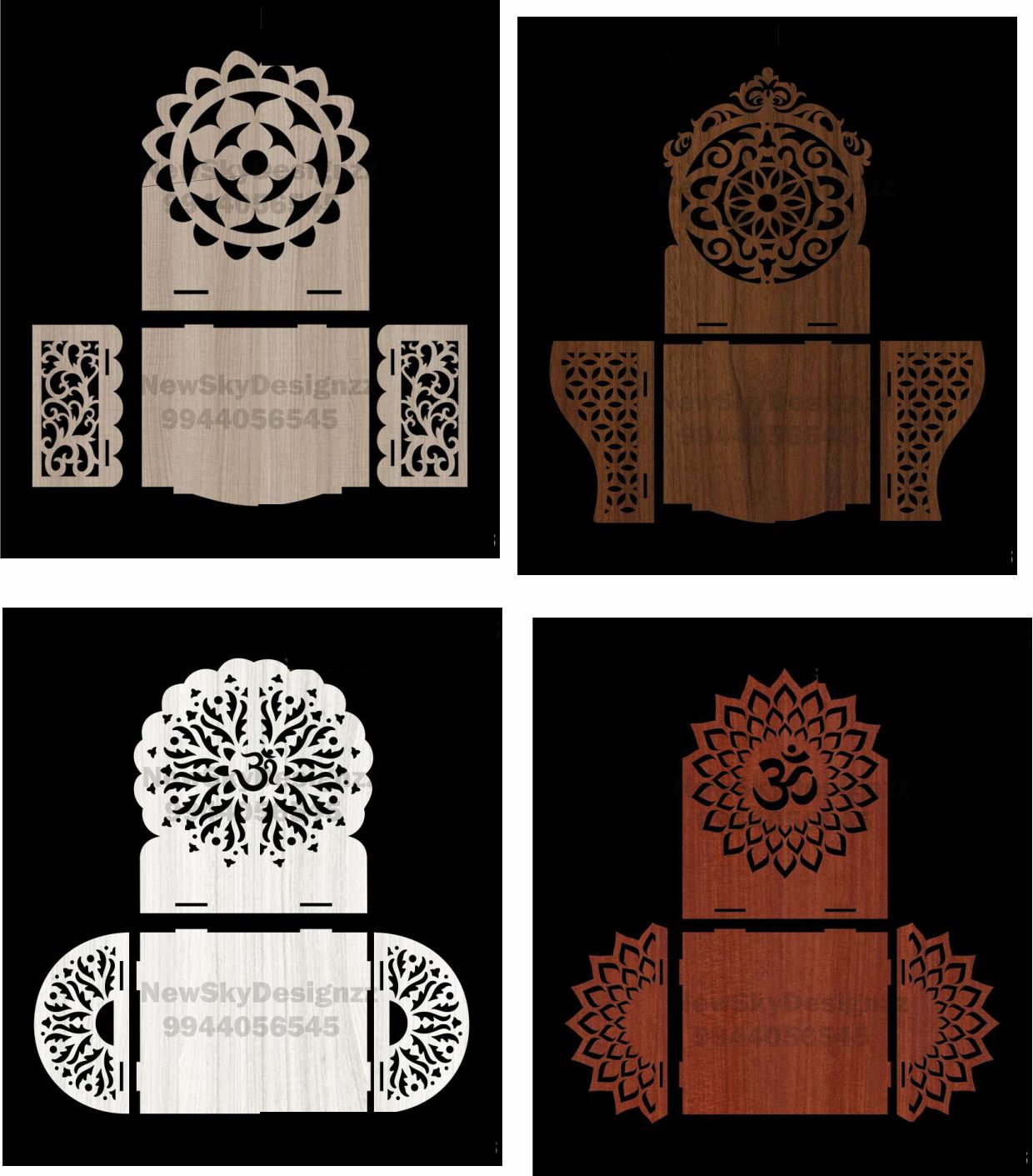 Laser cutting Pooja temple combo pk of 16+ designs