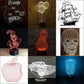 50+ 3D illusion Acrylic lamp vector  bundle ,3D Night Lamp vector file for cnc and laser