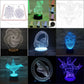 50+ 3D illusion Acrylic lamp vector  bundle ,3D Night Lamp vector file for cnc and laser