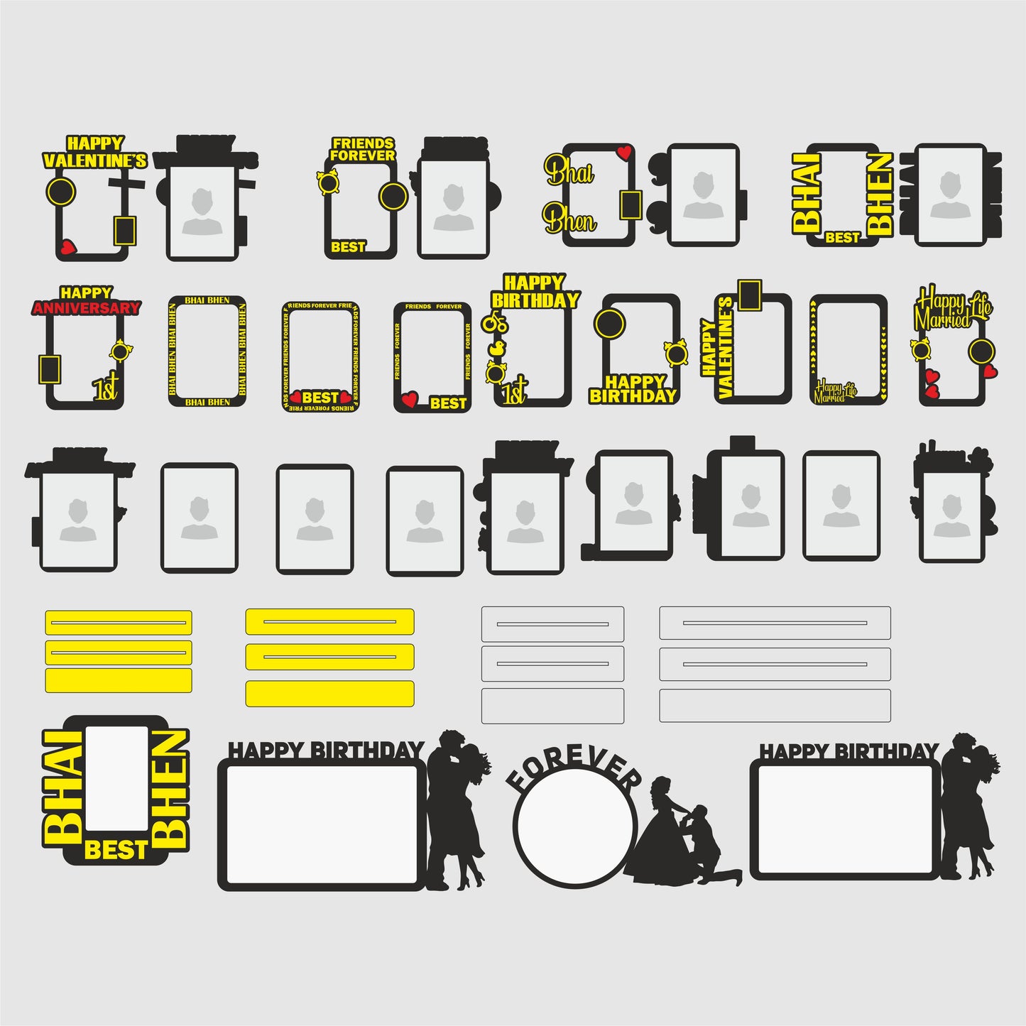 80+ Photo Frame & Wall Clock Laser Cutting Files Bundle | CDR (V-15) | Instant Download