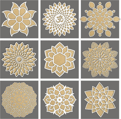 Viral Rangoli Design Bundle For Laser Machine - Ready to cut files