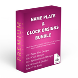 NAME PLATE & CLOCK DESIGN BUNDLY - READY TO CUT FILES