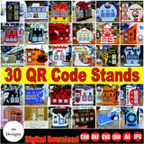 30 QR Code Stand Bundle for Business Social Media & Scan to Pay QR Sign