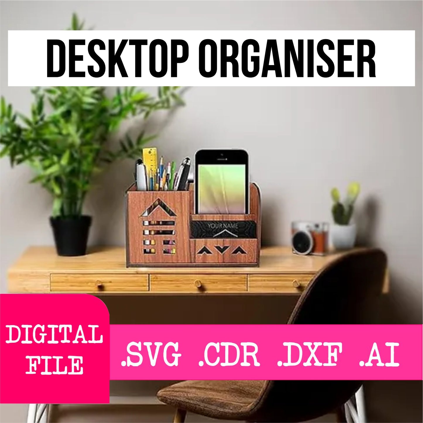 desktop organiser Ready to cut file- DXF-SVG- CDR- Ai - EPS